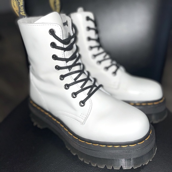 Dr. Martens Shoes - DOC MARTENS JADON SMOOTH LEATHER PLATFORM BOOTS